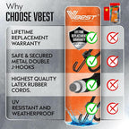 Strong Long Bungee Cords Heavy Duty Outdoor - 6 Pieces Set of Large Bungee Cords with Hooks 60 Inch - 5 ft Black Bungie Chords UV & Weather Resistant