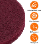 HARFINGTON 20pcs Scrubber Scouring Pads 500 Grits 5 Inch Drill Power Brush Hoop and Loop Surface Conditioning Disc Drill Scuffing Disc Scrub Pads for Home Kitchen Cleaning, Dark Red
