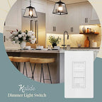 TOPGREENER Dimmer Light Switch for 200W Dimmable LED/CFL Lights, Single Pole/3-Way LED Slide Dimmer Switch,Neutral Wire Not Required,TGSDS3-W-10PCS, 10 Pack, White