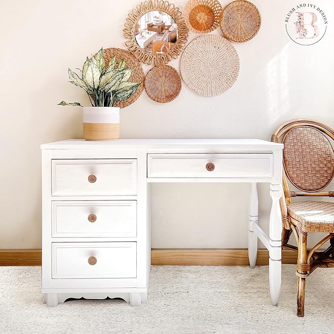 Dixie Belle Paint Company Chalk Finish Furniture Paint - Cotton (4oz) - Matte Pure White Chic Chalk Mineral DIY Furniture Paint