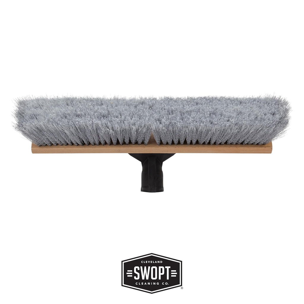 SWOPT 18” Premium Multi-Surface Push Broom Head — Indoor and Outdoor Push Broom — Cleaning Head Interchangeable with All SWOPT Cleaning Products for More Efficient Cleaning and Storage