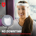 NoCry Protective Face Shield Mask with Adjustable Headband and 2 Reusable Plastic Visors — Flip-Up Design with Durable Metal Hinges — Anti-Slip Forehead Padding — Fits Over Glasses