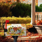 Fall Harvest Pumpkin Mailbox Covers Oversized Autumn Thanksgiving Magnetic Mailbox Cover Large Size 25.5x21 Inches Farmhouse Fall Letter Post Mail Box Wraps for Garden Yard Outdoor Decor