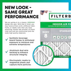 Filterbuy 16x30x2 Air Filter MERV 8 (MPR 700) Dust Defense Replacement (6-Pack), Electrostatic Pleated HVAC AC Furnace Filters, Made in USA (Actual Size: 15.69 x 29.69 x 1.75)