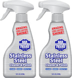 Bar Keepers Friend Stainless Steel Cleaner and Polish Spray (2 x 16 oz) Removes Oily Fingerprints, Hard Water Stains, Grime & Food Debris without Scratching or Dulling Appliances & Surfaces