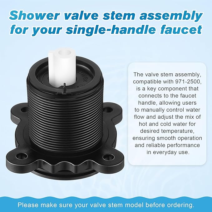 Dreyoo 2 Pieces Pressure Balancing Cartridge and Valve Stem Assembly, Compatible with 971-2500 and 974-2910, Compatible with Pfister 0X8/JX8/VB8/JV8 Deep Casting Valve, for Single Handle Tub/Shower