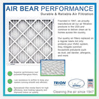 16x25x3 TRION Air Bear Cub Pleated HVAC Air Filter MERV 13 (3-Pack) (Actual Size: 15.75 x 24.75 x 3.06 Inches)