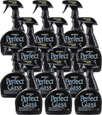 HOPE'S Perfect Glass Cleaner Spray, Streak-Free, Ammonia-Free Window, Mirror, Screen, Tinted Glass, and Shower Door Cleaner, Indoor and Outdoor Glass Surfaces, 32 Fl Oz, Pack of 12