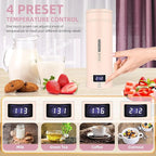 Travel Electric Kettle Portable Small Mini Tea Coffee Kettle Water Boiler, Water Heater with 4 Temperature Control,304 Stainless Steel with Auto Shut-Off & Boil Dry Protection, BPA-Free (Pink)