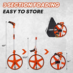 SILVEL 12 Inch Measuring Wheel, MAX9999FT Measuring Wheel in Feet and Inches, One key to Zero Rolling Tape Measuring Wheels, Orange