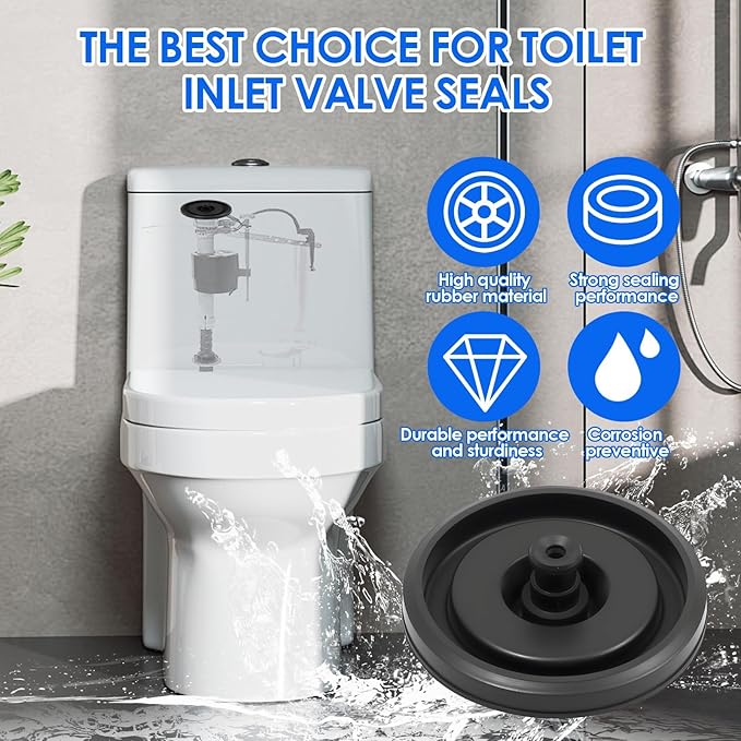 3 Pcs 83143 Toilet Fill Valve Seal Replacement Part, Toilet Valve Seal Compatible with Kohler & Fluidmaster Models (200/400/242/747), Durable Rubber Diaphragm for DIY Tank Repair & Leak Prevention