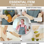 MAMISON 10 Pack Simple and Short Hands Gloves, Reusable Non-Slip Rubber Gloves Large Size