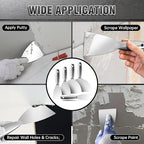 Fishark Putty Knife, 5 Pcs Putty Knife Set, 2" 3" 4" 6" 8" Stainless Steel Scraper, Spackle Knife, Wallpaper Scraper Paint Scraper Tool for Drywall Repair, Removing Wallpaper, Mud, Applying Plaster