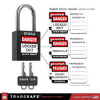 TRADESAFE Lockout Tagout Locks Set - 10 Black Lockout Locks Keyed Different, 2 Keys Per Loto Lock, OSHA Compliant Lock Out Tag Out Padlocks, Safety Padlocks for Electrical Lockout Tag Out Kits