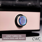 COOK WITH COLOR 6-Egg Capacity Egg Cooker – For Soft, Medium, Or Hard-Boiled Eggs, Rapid Cook Time, Auto Shut-Off & Boil-Dry Protection – Includes Tray, Measuring Cup & Lid – 210W Egg Maker, Pink