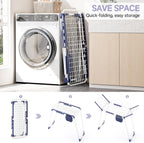 APEXCHASER Clothes Drying Rack Foldable, Drying Rack Clothing Large Space, Winged Laundry Rack with Sock Clips for Hanging Towels Clothes Dress Bedding Indoor Outdoor, White