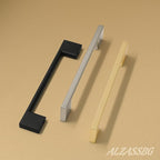 Alzassbg 5 Pack Matt Gold Cabinet Pulls, 12-1/2 Inch(320mm) Hole Centers Rectangle Cabinet Handles Kitchen Pulls for Drawers and Cabinets AL3051MGP