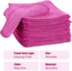 Tanlade Microfiber Cleaning Cloth 6"x6" Cleaning Rags Reasonable Kitchen Towels Microfiber Towels Cars Wash Dry Erase Cloth (Pink,30 Pcs)