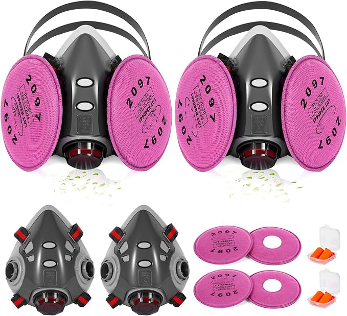 Reusable Half Face and Full Face Gas Mask with Activated Carbon Filter Against Organic Vapor/Dust/Chemical