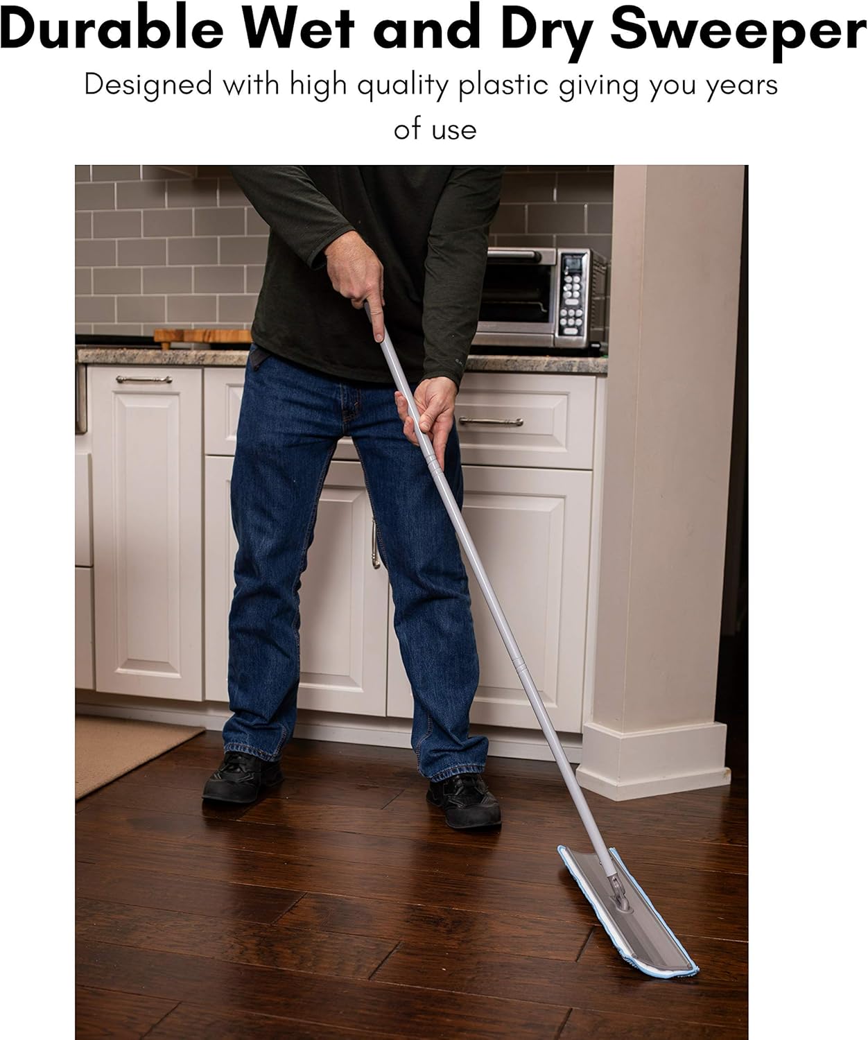 BIRDROCK HOME 23" Microfiber Dry Mop for Floor Dust Cleaning Sweeper - Rejuvenate Restorer Mops - Heavy Duty Home Set - Hardwood Tile Laminate Cleaner - Washable Removable