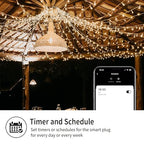 Minoston Outdoor Smart Plug, Wi-Fi Plugs Outlet with 2 Individual Control Sockets, Weather-Resistance, Work with Alexa, Google Assistant, 125V, 2.4 GHz Wireless Frequency, No Hub Required (MP24W)