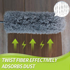 Cobweb Duster with Extension Pole, 100'' Microfiber & Chenille Ceiling Cleaner Kit, Reusable Feather Duster, Bendable, Washable