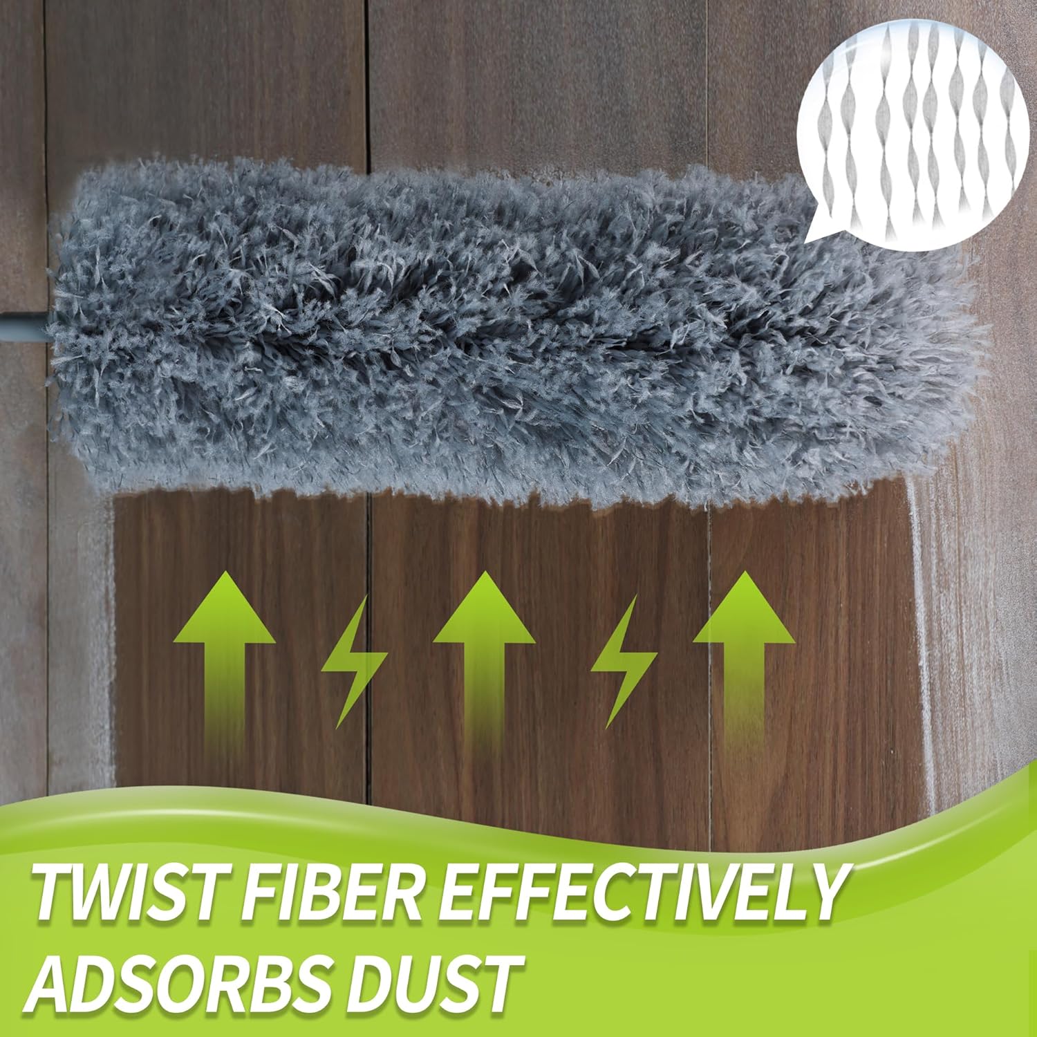 Cobweb Duster with Extension Pole, 100'' Microfiber & Chenille Ceiling Cleaner Kit, Reusable Feather Duster, Bendable, Washable