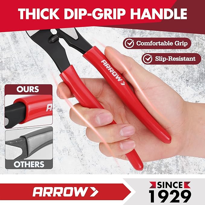 ARROW 9.5” Cable Cutter High Leverage, Wire Cutters Heavy Duty with Thick Dip-Grip Handle, CR-V Steel, Cutter Tool for 4/0 Aluminum, 2/0 Soft Wire, and 100PR 24AWG Communications Cable
