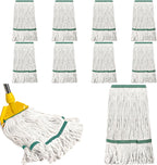 Eccliy 3 Pack Mop Heads Replacement Cotton String Mop Heads Heavy Loop Commercial Refills Replacement Bulk Heavy Duty Wet Refills for Home Industrial Commercial Floor Cleaning