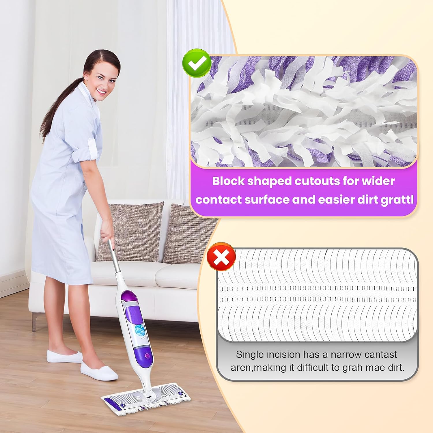 40 Count Disposable Mopping Pad Refills for Power Mop Refills, Multi-Surface Mopping Pad Refills，Unscented Spray Cleaning Repalcement Pads Refill