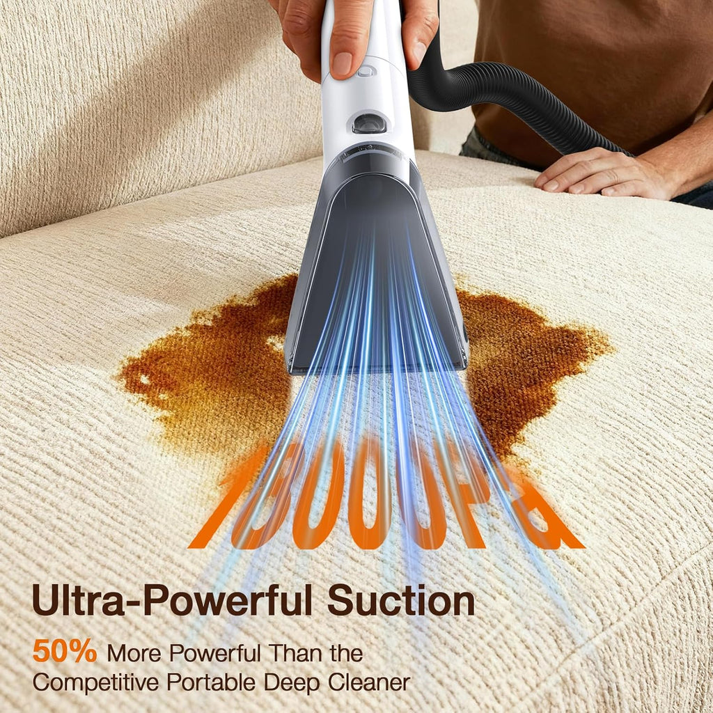 LABIGO Portable Carpet & Upholstery Cleaner, 18Kpa Carpet Cleaner Machine for Deep Stain Removal, Spot Cleaner for Pet Accidents, Area Rugs, Stairs, Car Seats & Couches, Includes Tools & Self-Cleaning