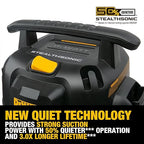 DEWALT 6-Gallon STEALTHSONIC Ultra Quiet Poly Shop Vacuum Wet and Dry, 5 Peak HP Noise Reduction Wet/Dry Vac for Jobsite, Workshop, and Garage, DXV06P-QTB