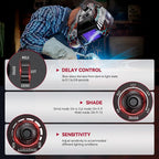 ARCCAPTAIN Auto Darkening Welding Helmet with Side View, 180° Panoramic View, 1/1/1/1 True Color Large Viewing Welding Hood with 4 Arc Sensor Solar Powered, Wide Shade 4/5-9/9-13 for TIG MIG ARC CUT