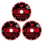 FOXBC 4-1/2 Inch Diamond Cutting Wheel Metal Cut Off for Angle Grinder, 5000+ Cuts on Rebar, Stainless Steel, Angle Iron, 7/8" Arbor - 3 Pack