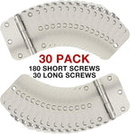 30 Pack Rounded Satin Door Hinges Brushed Nickel 3.5 Inch Interior 3 1/2 Inch 5/8" Radius Corners Iron Bifold Silver Residential Bed Room Hinge for Doors Hardware Controls House Decor Accessories