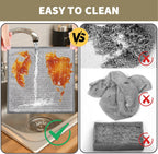 2 in 1 Stainless Steel Scrubber & Microfiber Cleaning Cloth, 10 Pack Towel & Steel Scrub Cloth for Pans, Dishes, Countertops, Reusable Non-Scratch Cleaning Pad for Kitchen Sink