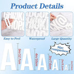 910 PCS 42 Sheets Letter Stickers Large Mailbox Numbers and Letters Self Adhesive Vinyl Waterproof Custom Alphabet Number Stickers for Mailbox Address, DIY Crafts, Door, Windows Decor (3 Inch,White)