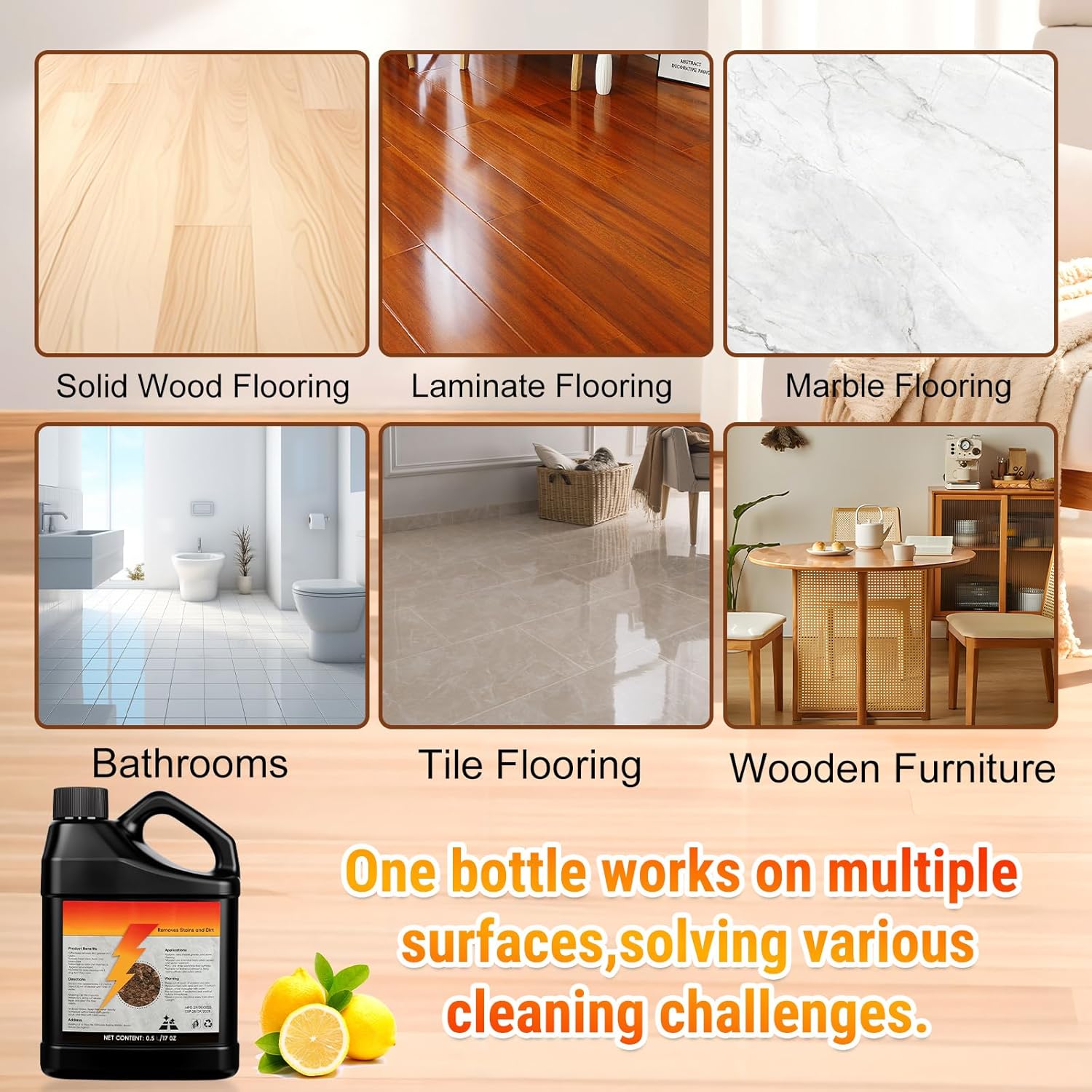 Solubril Tile Cleaner - Solubril Original floor cleaner,Multipurpose Powerful Stain Removing Tile Cleaner Liquid,Heavy Duty Floor Cleaner for Multi-Surface Use,Bathroom,Kitchen,Floors,Easy to Rinse