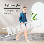 GameGem 6 Step Ladder for 12 Feet High Ceiling, Lightweight Aluminum Folding Step Stool with Convenient Handgrip, Stepladders with Anti-Slip and Wide Pedal for Home Use Space Saving - White