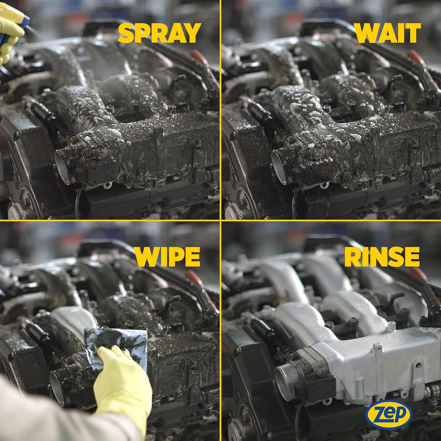 Zep Industrial Purple Cleaner and Degreaser Concentrate - 1 Gallon (Case of 2) R45802 - Powerful Deep Oil and Grease Cleaning Formula for Machinery, Engine Parts, Shop Floors, Garages, Works on