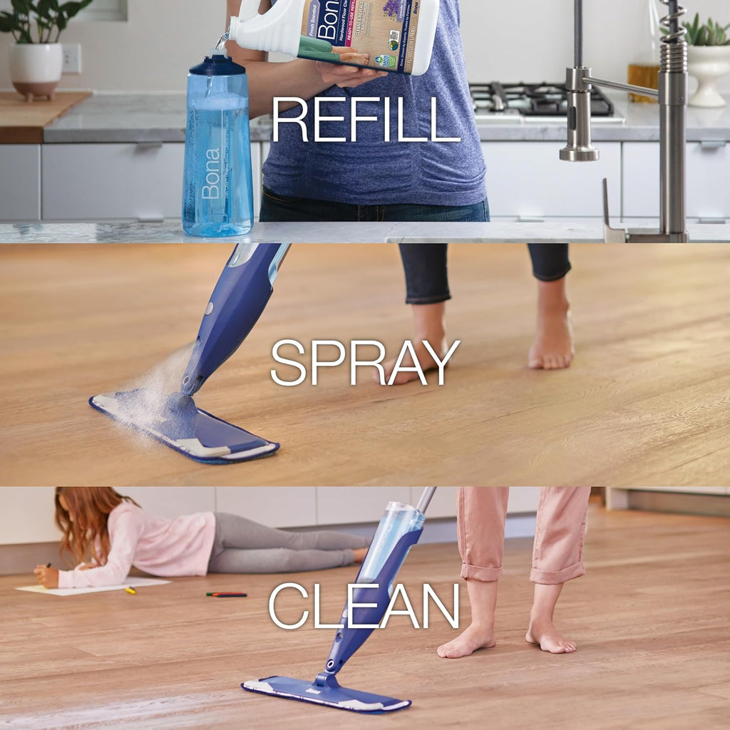 Bona Hardwood Floor Cleaner Refill - 96 fl oz - Lavender Thyme Scent - Residue-Free Floor Cleaning Solution Spray Mop and Spray Bottle Refill - For Wood Floors