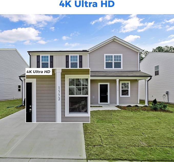 [4K HD+121°Wide View] Hiseeu 4K Security Camera System, 8 Pcs 8MP PoE Security Camera Outdoor, Human Vehicle Detect, Color Night Vision,No Monthly Fee, 3TB HDD for Indoor Outdoor Home Surveillance Use