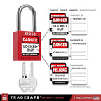 TRADESAFE Lockout Tagout Locks Set - 7 Red Loto Locks, Lockout Locks Keyed Different, 2 Keys Per Lock, OSHA Compliant Lock Out Tag Out Padlocks, Safety Padlocks for Electrical Lockout Tag Out Kits