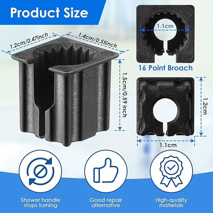 Dreyoo 5 Pcs Shower Faucet Handle Insert Compatible with Kohler, 1.5cm x 1.4cm x 1.2cm Shower Handle Parts Compatible with Kohler 1060514, Easy to Install