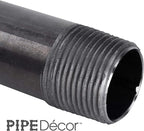 Pipe Decor 1/2" x 5" Malleable Cast Iron Pipe Nipple, Pre Cut Connectors, Industrial Steel Grey Fits Standard Half Inch Black Threaded Pipes Nipples and Fittings, Vintage DIY Furniture, 10 Pack