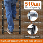 3-Rung Window Well Ladder Straight, Heavy Duty Steel Fire Escape Ladder, Basement Egress Window Ladder 34.2" Lx17.9 W, High Load-Bearing Capacity, Black