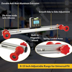 Steering Wheel Level Alignment Tool with Digital Angle Level & Magnetic Torpedo Vial - Adjustable Spring-Loaded Leveling Tool - Universal Steering Wheel Compatibility