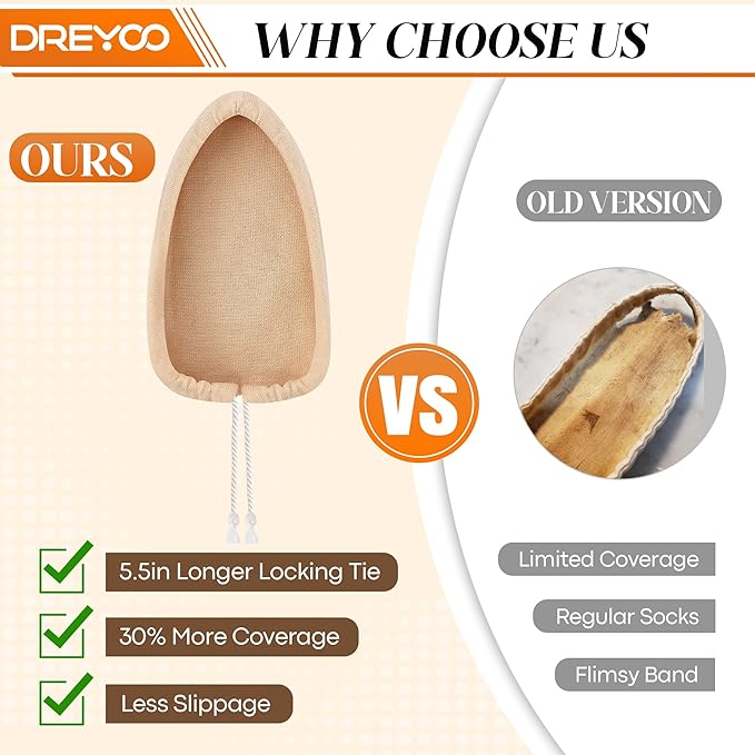 Dreyoo 4 Pack Cotton Sock for Sealing Iron, Cotton Socks for Edge Banding Iron, Heat Resistant, Secure Fit and More Protection