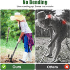 Hoe Garden Tool, 30 Inch Garden Hoe Adjustable Long Handle, 2 in 1 Garden Hoe for Weeding, Stainless Steel Weeder Tool for Yard Long Handle, Gardening Hoe for Planting, Lossening, Digging