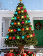 Multicolor G40 Christmas Replacement Light Bulbs, 25 Pack G40 5W Incandescent Bulbs, C7/E12 Candelabra Base for Chandelier, Ceiling Fan Light, Decorative Vanity Lights